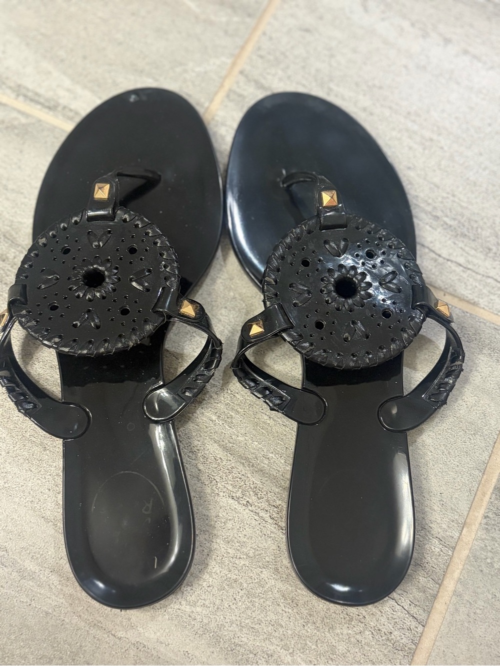 Jack Rogers Black Decorative Sandals for Women